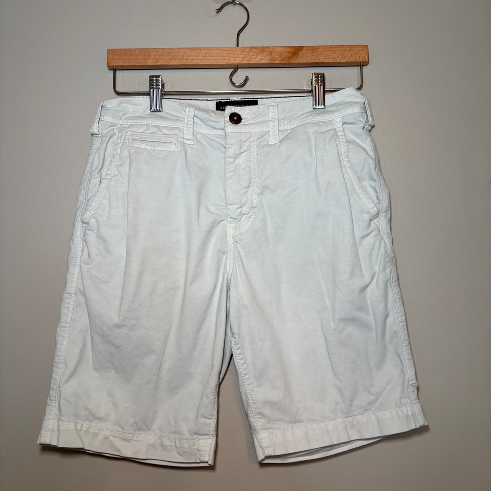 American Eagle Mens Next Level Flex Chino Shorts Light Blue Size‎ 28 Stretch 9in